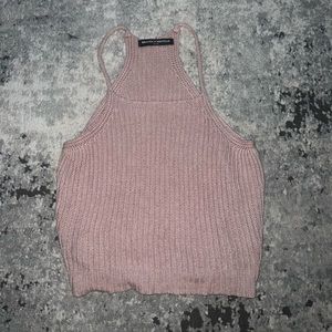 Brandy Melville Blush Pink Knit Cropped Tank Top